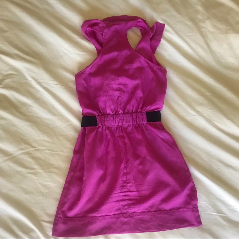 Magenta Ruffle Mini Dress - Picture 3 of 3